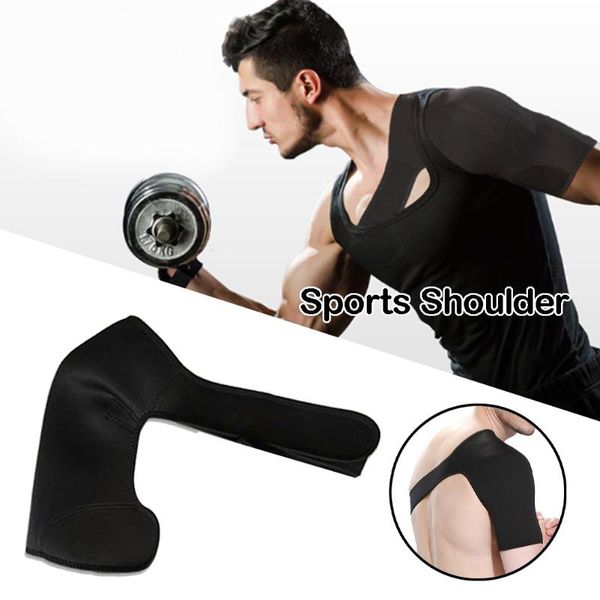 

adjustable shoulder support brace strap compression bandage wrap protection sports gym elbow & knee pads, Black;gray