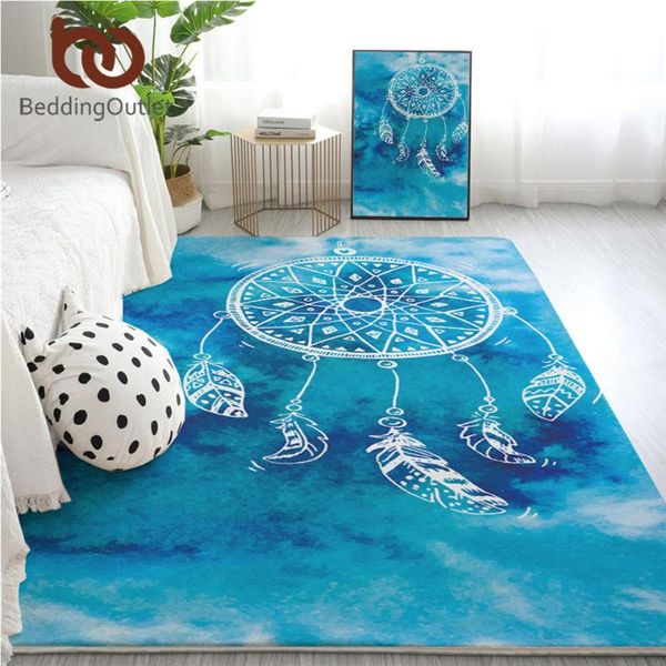 

carpets beddingoutlet dreamcatcher large carpet for bedroom bohemian mandala floor mat non-slip blue watercolor home area rug dropship