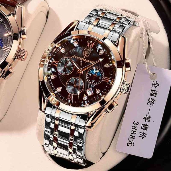

poedagar 2021 new fashion mens watches waterproof luminous brand luxury quartz wristwatch full stell military watch clock