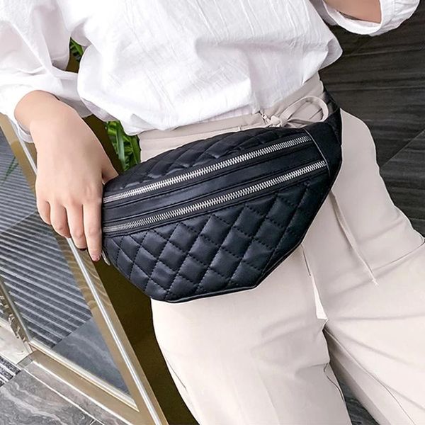 

waist bags fashion women's bag chest pu leather waterproof fanny pack messenger shoulder banana multifunction
