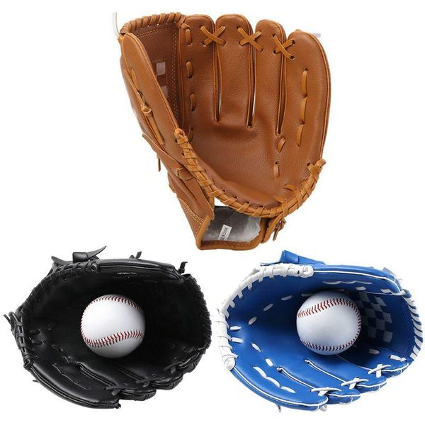 

wrist support youth child outdoor sport throw softball baseball thickened glove practice equipment non-slip mi10.5/11.5/12.5, Black;red