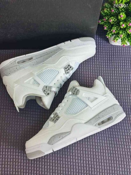 

2021 4 white oreo mens jumpman 4 4s boots shoes sail taupe haze university blue fire red thunder travis trainers sneakers, Black