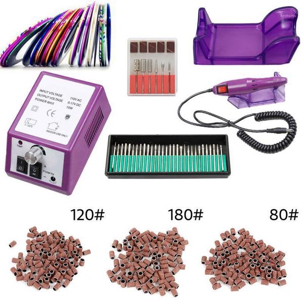 

20,000rpm professional electric nail drill machine file mill cutter art pen set manicure pedicure tool tslm21, Silver