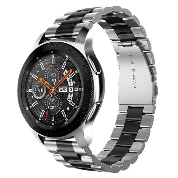 

watch bands 22mm stainless steel band for samsung gear s3 classic/frontier watchband link bracelet galaxy 46mm wrist strap, Black;brown