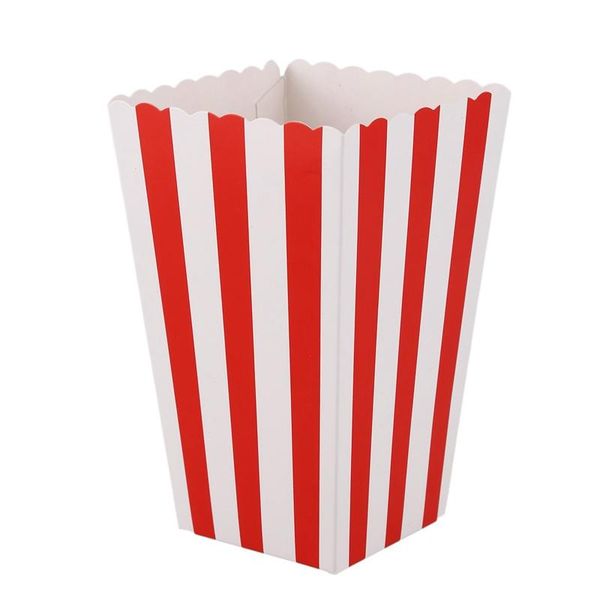 

gift wrap 12 cinema stripes treat party small candy favour popcorn bags boxes,red