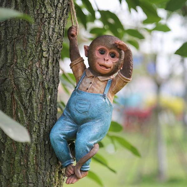 

decorative objects & figurines handmade garden decoration courtyard outdoor tree creative artificial animal resin small monkey ornaments