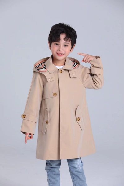 

coat designer clothing 2021 early autumn style children's hooded british windbreaker jacket, classic college style, simple and ve, Blue;gray