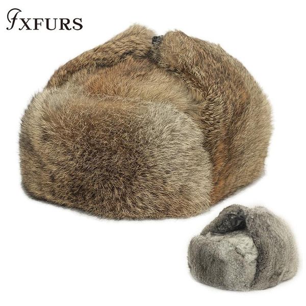 

berets men winter real fur warm hat/russian bombers guard cheek hat cap lei feng snow caps male ear flaps trapper out, Blue;gray