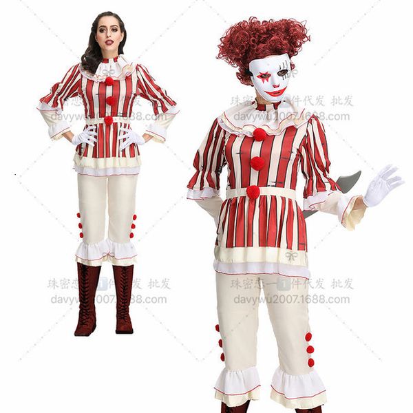 

split size halloween stage play costume clown soul women's costume role play suit game uniform_rw, Black;red