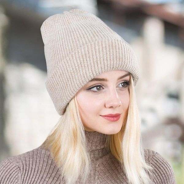 

beanie/skull caps women's knitted hats for women hat real fur beanies female warm angora bonnet s2543, Blue;gray