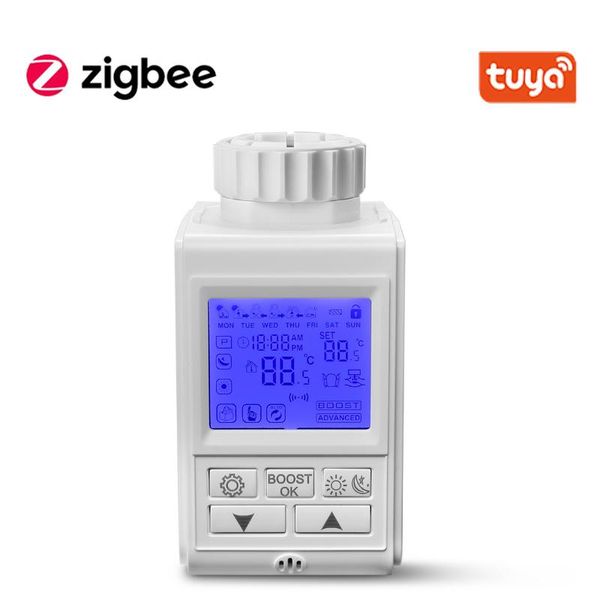 

smart home control tuya zigbee thermostat trv thermostatic radiator valve controller heater temperature works with alexa google