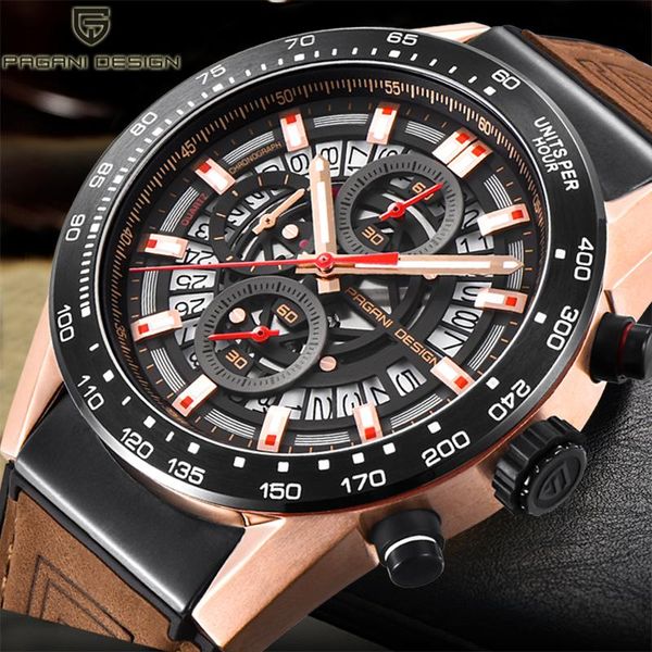 

mens watches waterproof watch men fashion leather quartz sport chronograph relogio masculino wristwatches, Slivery;brown