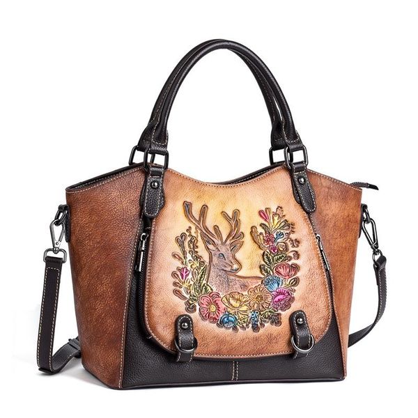 

evening bags vintage genuine leather 2021 luxury handbags women designer retro first layer cowhide female shoulder bag