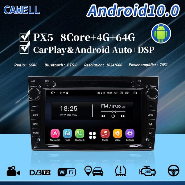 

cawell multimedia android10 car dvd player 2 din octa core carplay radio gps dsp for vectra antara zafira corsa astra