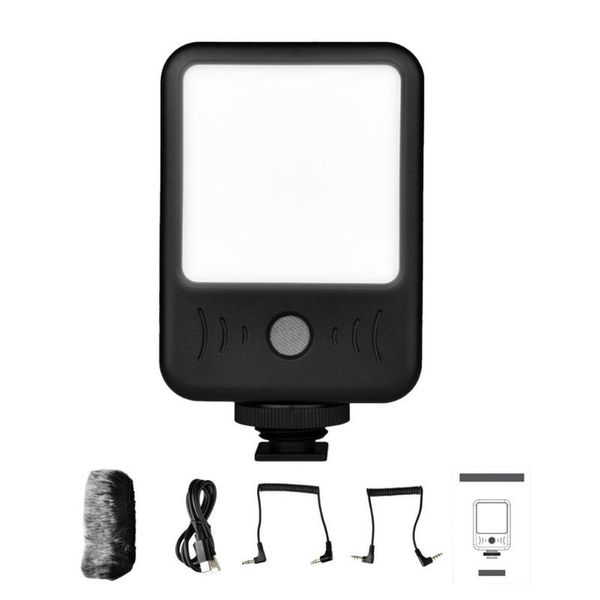 

flash heads video lights mini led camera light with microphone 2000mah rechargable lighting po for youtube interview recording