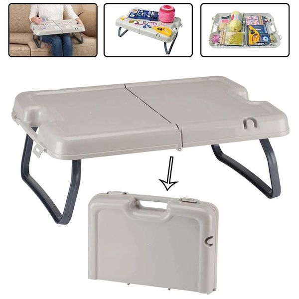 

camp furniture 55*37*21 cm field portable multi-purpose folding table picnic tray garden beige easy to clean storage