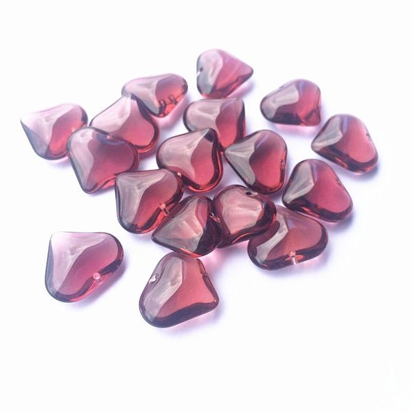 

chandelier crystal 20pcs 22*22mm lovely pink glass heart shape smooth beads with one hole for diy pendants