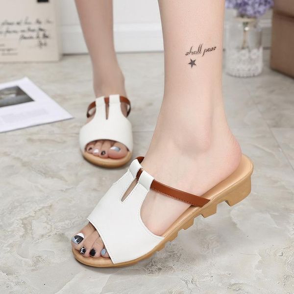 

women summer female slippers flat korean fashion tide sandals shoes home for zapatos 3107, Black