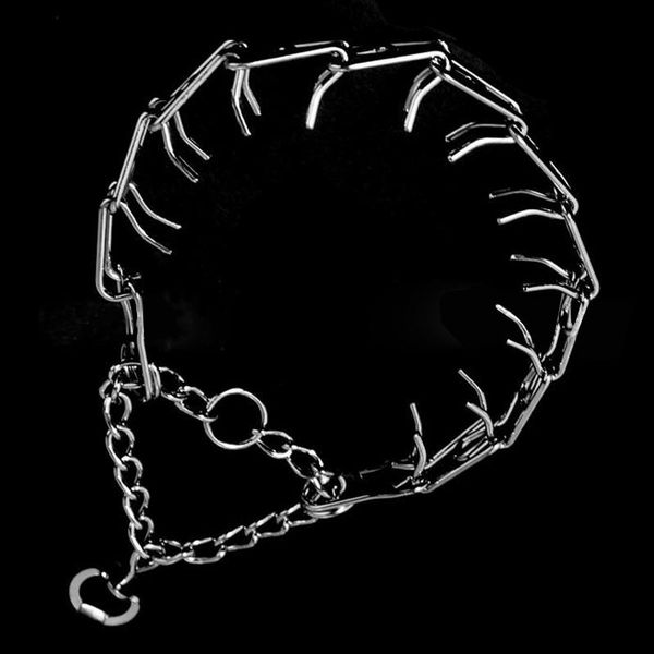 

dog collars & leashes 45/50/55/60cm adjustable training collar chain pet supply metal steel prong pinch choke tb sale