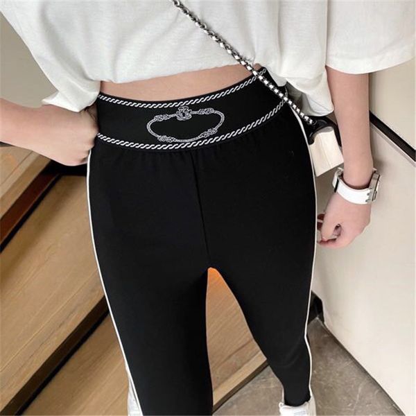 

ladies sports pants back 3d flower pocket leggings women designer letter pattern gym joggers sweatpants, Black;white