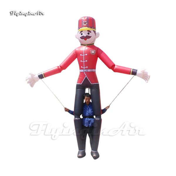 Pubblicità Gonfiabile Schiaccianoci Soldato Marionetta 3,5 m Walking Natale Cartoon Figura Palloncino Blow Up Defender Puppet Per Parade Show