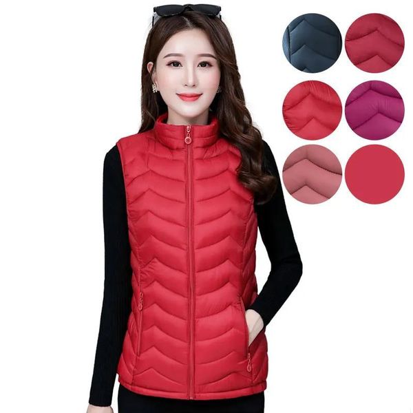

women's vests 2021 autumn winter cotton padded jackets waistcoat women down jacket warm short coat vest fashion puffer female, Black;white