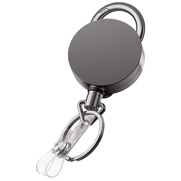 

keychains burglar chain key holder keychain ring return retractable, Silver