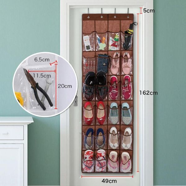 

clothing & wardrobe storage door plastic hanging shoe organizer rack wall bag closet holder 24 durable pockets hooks large nonwovens mesh po