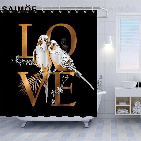 

parrot shower curtain white feather bird modern art bath curtains animal wings bathroom accesories decoration waterproof fabric