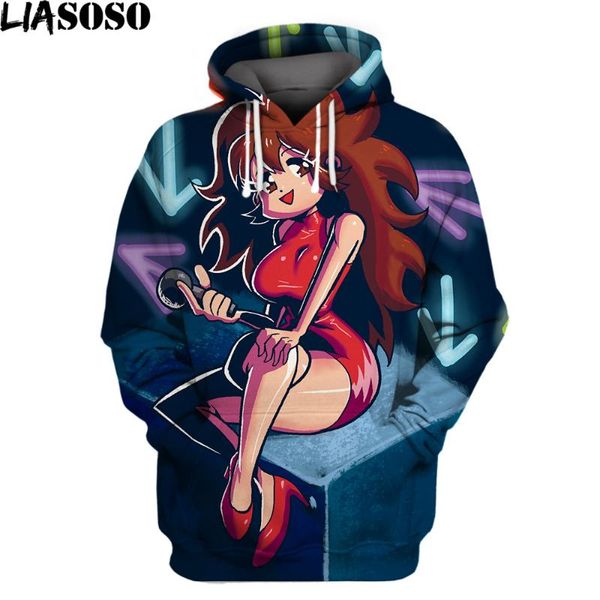 

men's hoodies & sweatshirts 3d print anime friday night funkin hoodie streetwear children sweatshirt men oversized pullover kids daily, Black