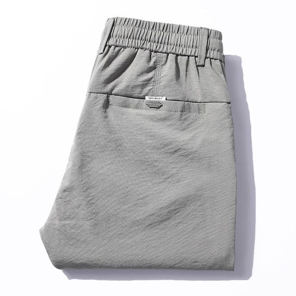 

men's pants hcxy 2021 summer arrival ankle length casual trousers men house male light thin soft strech, Black