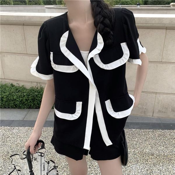 

women's tracksuits fashion casual two piece set women jacket coat + shorts sets female loose pant suits streetwear 2, Gray