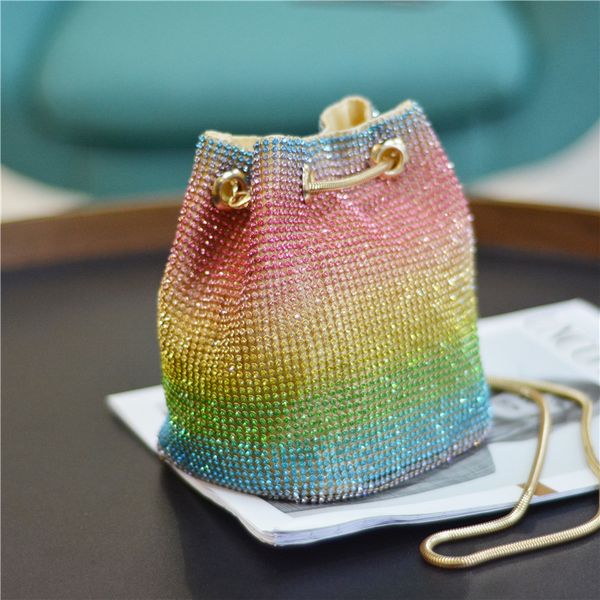 

luxy moon crystal bucket bag for women multicolor rhinestone beaded ladies handbag new 2020 luxury shoulder bag zd1570
