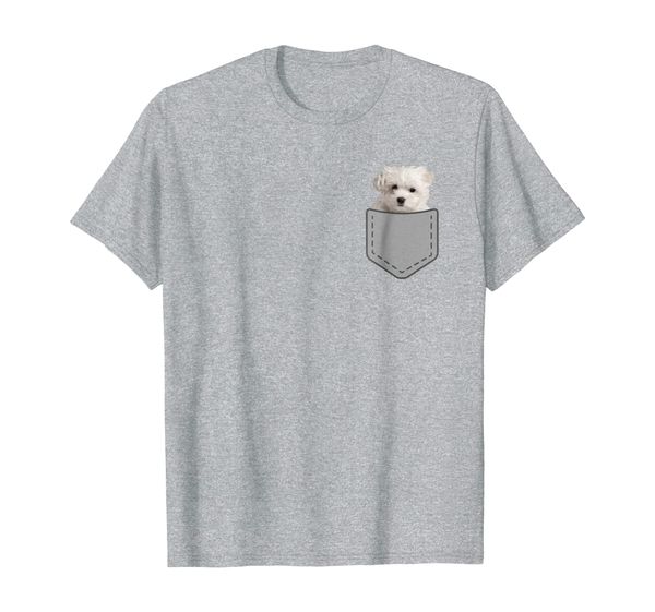 

maltese puppy dog in your pocket t-shirt, White;black