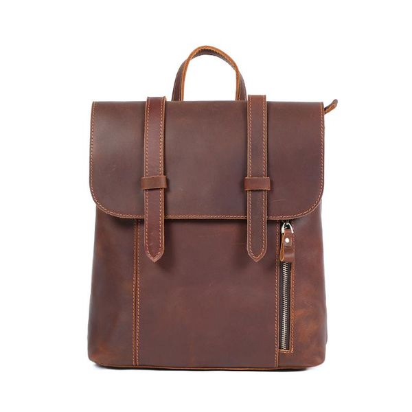 

backpack yupinxuan europe style vintage cow leather backpacks for teenagers large capacity strings daypacks 14" lapstudent rucksacks