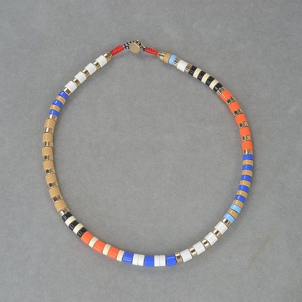 

bohemian style gold plated color enamel bucket bead short necklace chokers, Golden;silver