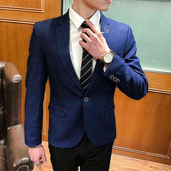 

luxury suits blaze casual men's plaid korean slim groom man suit, Black