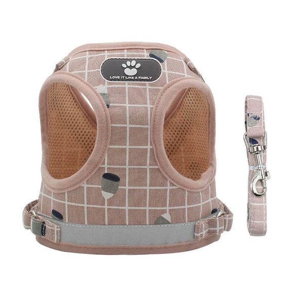 

adjustable soft breathable dog cat control harness nylon mesh vest for pet puppy collar chest strap collars & leashes