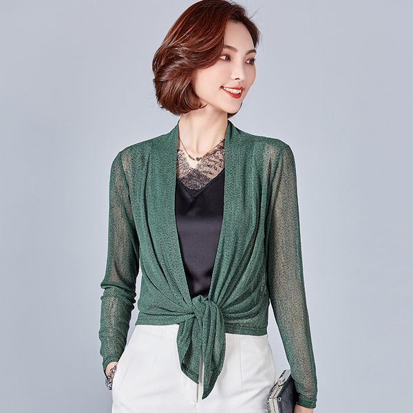 

thin long sleeve shrug bolero women short sleeve shrug bolero casaco feminino slim woman open stitch womens coats outer 210426, Black;brown