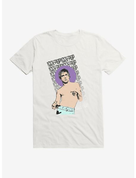 

iggy pop vintage colored t-shirt, White;black