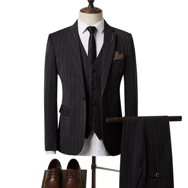 

men's suits & blazers british style business groom wedding formal 3 pieces (jacket+pant+vest) high-end large size casual, White;black