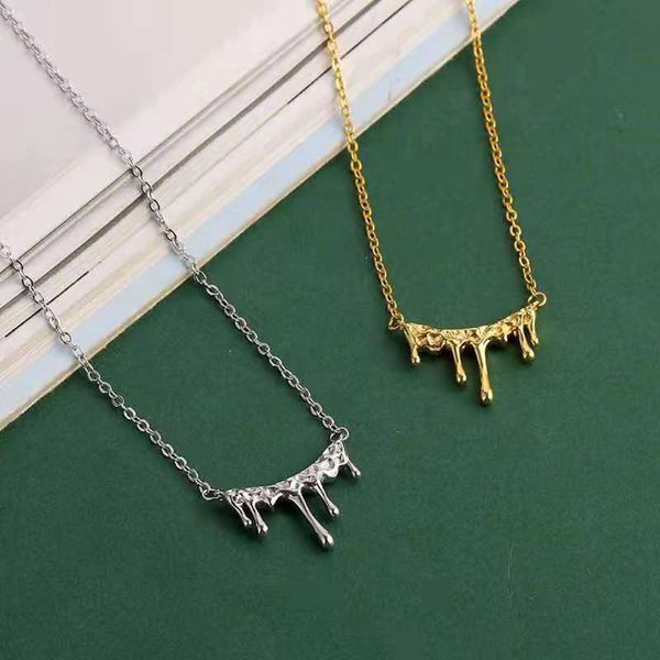 

chains 1pc bohemian style volcanic rock flow pendant necklace gold silver color irregular metal chain tassel