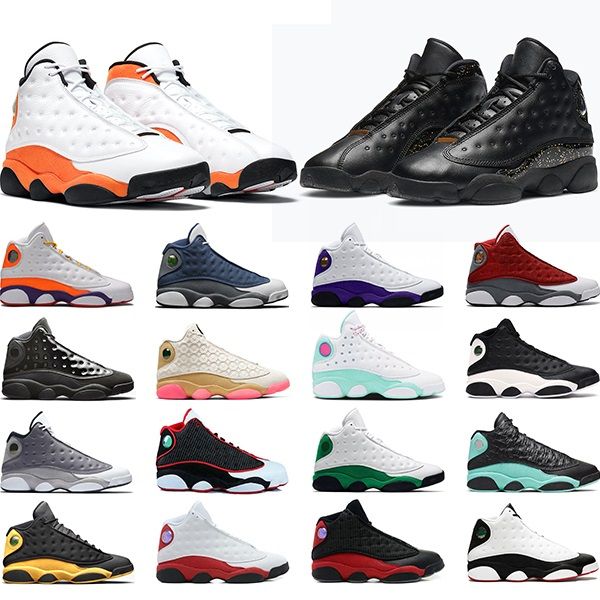 

2021 mens basketball shoes 13 13s gold glitter court purple reverse bred starfish red flint trainers sports sneakers size 40-47