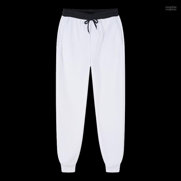 

men's pants fashion waist and head color contrast sports black white lovers simple autumn winter leisure p