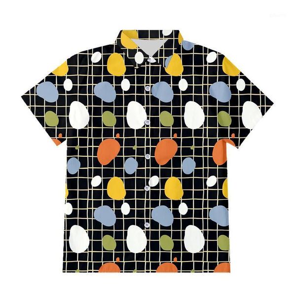 

men's casual shirts ogkb 3d-printed plaid blouse novelty oversized for men/women spring summer cool trendy plus size 6xl wholesale, White;black