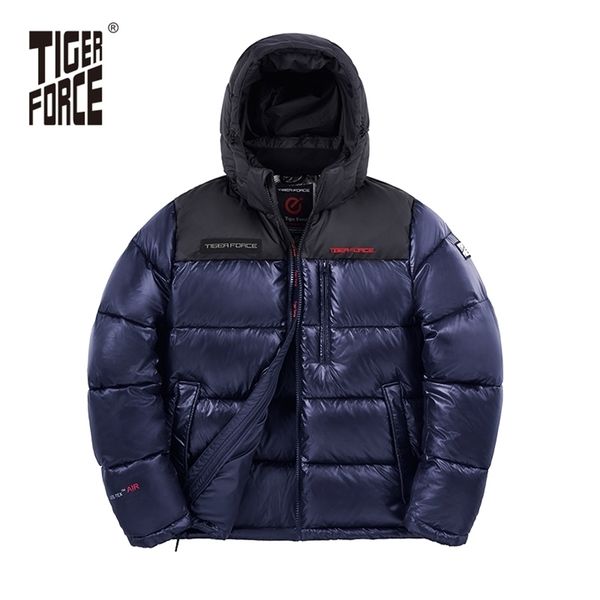 

tiger force men's winter jacket russia warm windproof fashion men jacket zipper winter parka men coat 70793 211216, Black