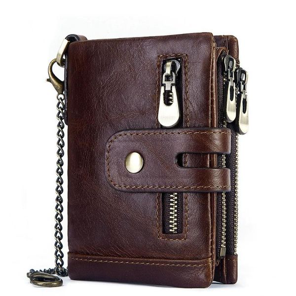 

wallets the anti-theft trend brush wallet three fold multi-card bit crazy horse leather men's coin purse card package, Red;black