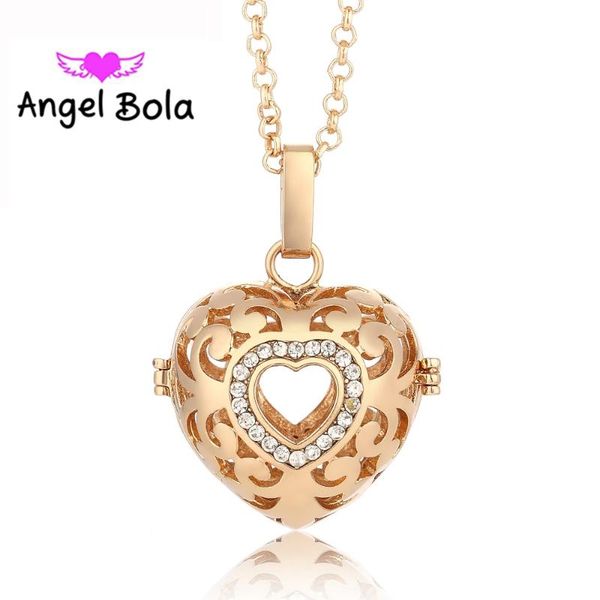

angel bola 10pcs/wholesale 22.5mm crystal stone metal copper pendants cage engelsrufer necklace jewelry for women l027 pendant necklaces, Silver