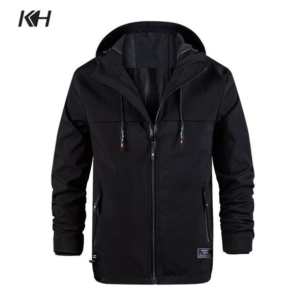 

men's jackets kh spring autumn fashion high-quality korean hooded coat youth mens casual windbreaker outerwear jaqueta masculina, Black;brown