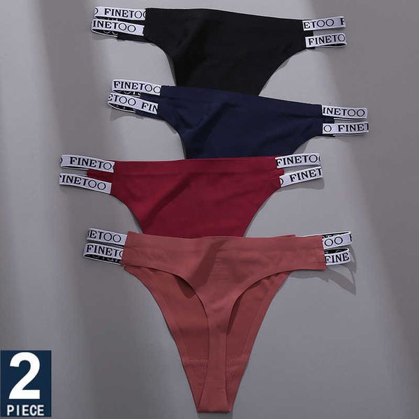 2 Teile/satz Nahtlose Damen Tanga Sexy Bikini Unterwäsche G-string Brief Dessous Femme Low-Rise Höschen Eis Seide Frauen Unterhosen y0823